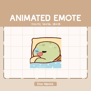 Animiertes Emote Chibi Schildkröte schläft und schnarcht / Kawaii Cartoon Emote / Chibi Emote für Streamer / einsatzbereit