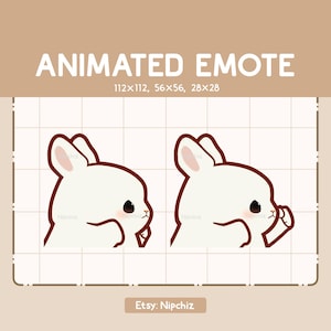 Emote rapide animé Lapin mignon / Emote dessin animé kawaii / Prêt à l'emploi / Emote drôle mignon