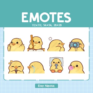 Chick Emotes (8) – Cute Emotes for Streamer – Chibi Chick Emoji Bundle