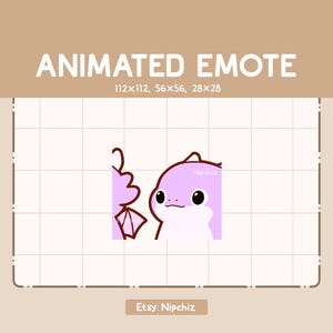 Animated Emote Chibi Purple Dragon is Running Forward / Adorable Chibi Emote / Cartoon Emote for Streaming