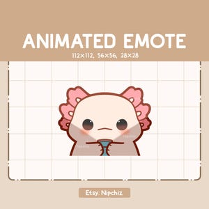 Animated Emote Chibi Axolotl Flashlight Face - Cute Cartoon Emote - Ready to Use – Chibi Emote for Streaming