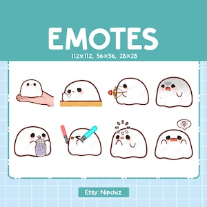 Chibi-spookemotes voor streamer (8) - Kawaii schattig spookje - Emoji-pakket voor streaming