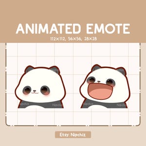 Gesto animado adorable de panda con la boca abierta y cerrada / Gesto divertido y lindo / Gesto para transmisión / Gesto kawaii