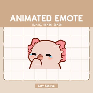 Animated Emote Cute Bored Axolotl is Yawning / Kawaii Cartoon Emote / Chibi Emote For Streamer / Ready to Use