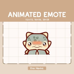Animierter Emote Dino Ankylosaurus scheu und bettelnd / Lustiges süßes Emote / Emote für Tracking / Kawaii Emote