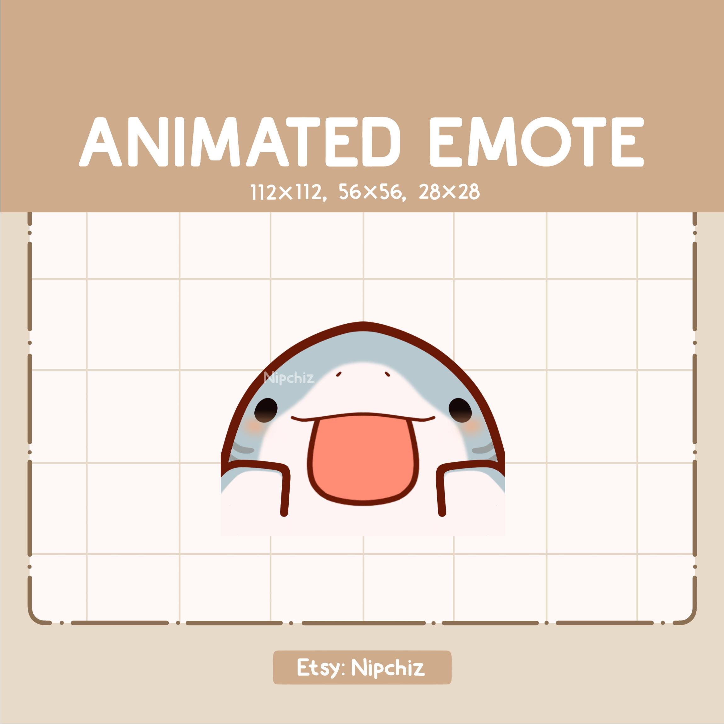 Animated Emote Cute Shark is Licking Joyfully - Adorable Emote - Funny Emote for Streaming - Kawaii Emote