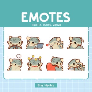 Cute Ankylosaurus Dinosaur Emotes 8 Pack / Chibi Ankylosaurus Emotes for Streamer / Kawaii Emoji Set