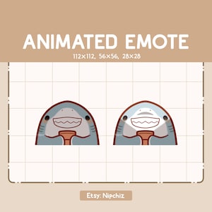 Animated Emote Cute Shark Flashlight Face / Scary Face Emote / Emote for Streamer / Ready to Use