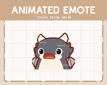 Animated Emote Chibi Black Dragon is talking - Cartoon Funny Emote - Kawaii Emote