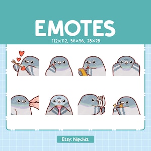 Taube Emotes (8) – Niedliche Emotes für Streamer – Chibi Taube Emoji Bündel