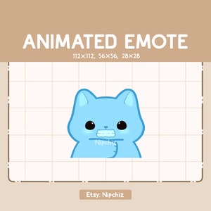 Emote animée Chat chibi qui a froid - Emote pour streamer
