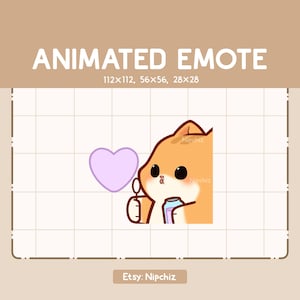 Gesto animado: gato atigrado naranja soplando una burbuja de jabón con forma de amor. Gesto de dibujos animados adorable. Gesto Chibi Kawaii. Listo para usar.