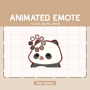 Animated Emote Chibi Panda Is Confused Showed By a Loading Sign - Adorable Emote - Funny Emote for Streaming - Kawaii Emote
