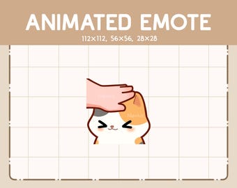 Emoticono animado: Mano adorable y gato calicó feliz - Emoticono de dibujos animados adorable - Emoticono Chibi Kawaii