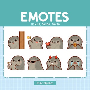 Seals Emotes for Streaming | Kawaii Animal Emoji | (8) Cute Baby Seals Emote Pack