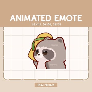 Animated Emote Adorable Raccoon is Throwing a Sandal - Funny Cartoon Emote - Ready to Use - Chibi Emote for Streamer