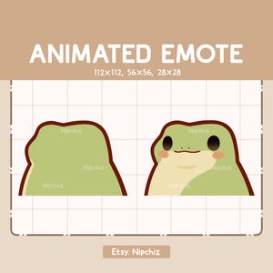 Animated Emote Cute Frog Turning Around - Funny Cartoon Emote - Ready to Use - Chibi Emote for Streamer