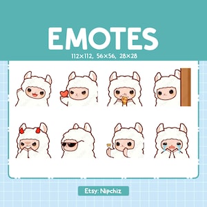 8 lindos gestos de llama / adorables gestos de dibujos animados kawaii / listos para usar