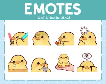 Chibi Chick Emotes for Streaming - (8) kawaii Emotes – Cute Chick Emote Bundle – Funny Emotes