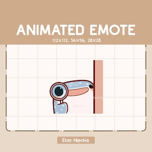 Animated Emote Chibi Curious Whale Shark with Magnifying Glass is Examining from Behind the Wall / Adorable Chibi Emote