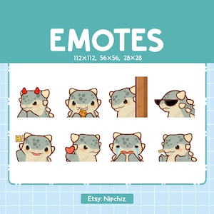 Emotes dinosaures ankylosaures pour streamer (8) - Ankylosaure kawaii mignon - Pack d'emojis pour le streaming