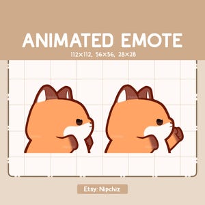 Animated Chibi Fox Punching Fast Emote - Adorable Funny Emote - Cartoon Emote for Streaming - Cute Emote