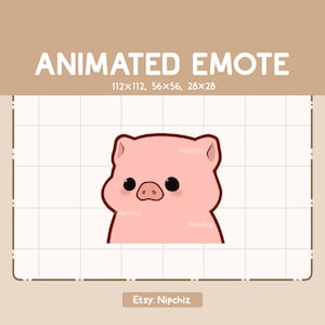Geanimeerde emote Chibi-varken loopt vooruit - grappige tekenfilm-emote - klaar voor gebruik - chibi-emote voor streamer