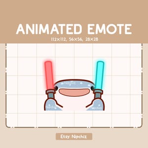 Animated Emote Kawaii Whale Shark and Lightstick / Ready to Use / Cute Funny Emote