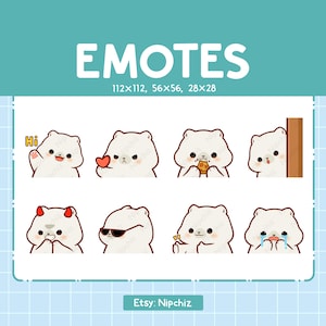 Chibi Polar Bear Emotes for Streaming - (8) kawaii Emotes – Cute Polar Bear Emote Bundle – Funny Emotes