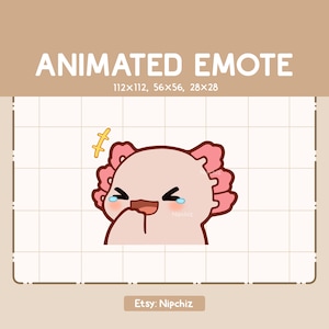 Animated Emote Chibi Axolotl Is Laughing - Cartoon Emote - Ready to Use