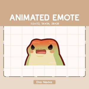 Animiertes Emote Wütender Frosch mit rotem Gesicht zeigt seinen Zorn / Entzückendes Chibi Emote / Cartoon Emote zum Streamen