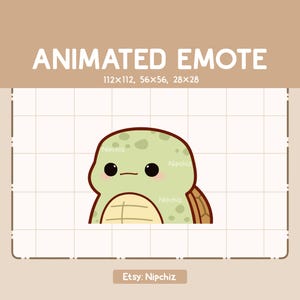 Animiertes Emote Süße Schildkröte, die vorwärts geht - Cartoon Lustiges Emote - Kawaii Emote