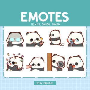 Panda Emotes / Süßes Emoji Pack / 8 Panda Emotes zum Streamen / Bundle Emotes