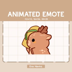 Animated Emote Adorable Deer is Throwing a Sandal - Adorable Emote - Funny Emote for Streaming - Kawaii Emote