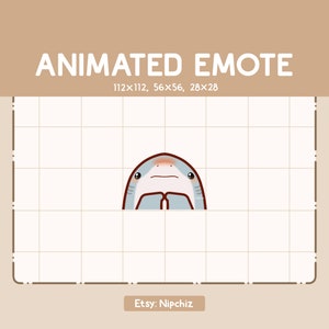 Gesto animado de tiburón lindo tímido y mendigo/ Gesto de animal adorable/ Listo para usar / Gesto para Streamer