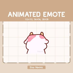 Animated Cute Pink Cow Walking Away Emote / Funny Cartoon Emote / Ready to Use / Cartoon Emote