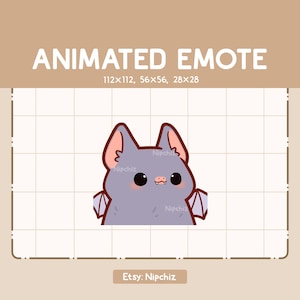 Animowana emotka Słodki nietoperz Trzęsąca głową emotka / Kawaii Chibi emotka / Emotka dla Streamera