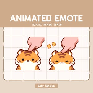 Gesto animado de tigre lindo que se presiona la cabeza / Gesto de dibujos animados kawaii / Gesto chibi para transmisores / Listo para usar