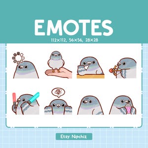 Cute Pigeon Emotes | 8 Emotes for Streamer | Cute Pigeon Emote Pack | Funny Emotes