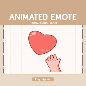 Animated Emote The Hand Throwing Big Red Heart Emote on The Air - Emote for Streamer