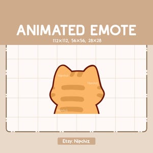Emote animé adorable chat tigré orange qui s'éloigne - emote dessin animé Chibi - prêt à l'emploi - emote drôle