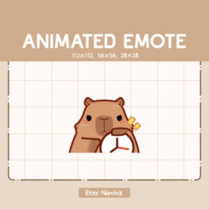 Animated Emote Angry Capybara Time Is Up / Emote for Streaming/ Cute Emote