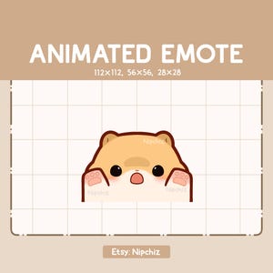 Animated Emote Cute Golden Hamster is Suddenly Appear and Surprising - Chibi Cartoon Emote - Ready to Use - Funny Emote
