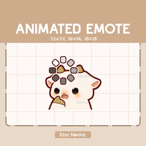 Animated Emote Chibi Goat Is Confused Showed By a Loading Sign - Cute Cartoon Emote - Ready to Use – Chibi Emote for Streaming