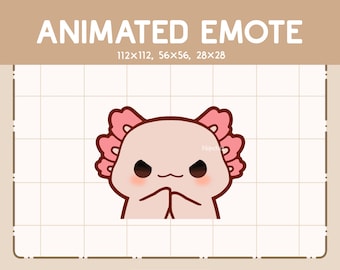 Animated Emote Adorable Axolotl Has a Plan with Scheming Face / Emote for Streamer / Funny Cartoon Emote