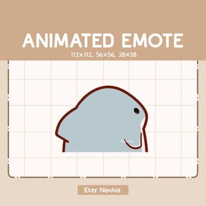 Animated Adorable Shark Walking Away Emote/ Emote for Streamer / Fish Cartoon Emote