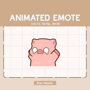 Gesto animado: Cerdito lindo corriendo en pánico / Listo para usar / Gesto kawaii divertido / Gesto lindo de dibujos animados