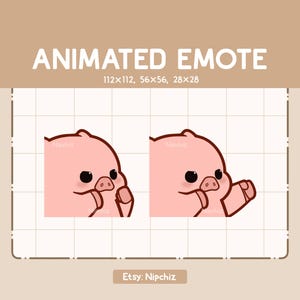 かわいい豚が素早くパンチするアニメーションエモート / ストリーマー向けエモート / すぐに使用可能