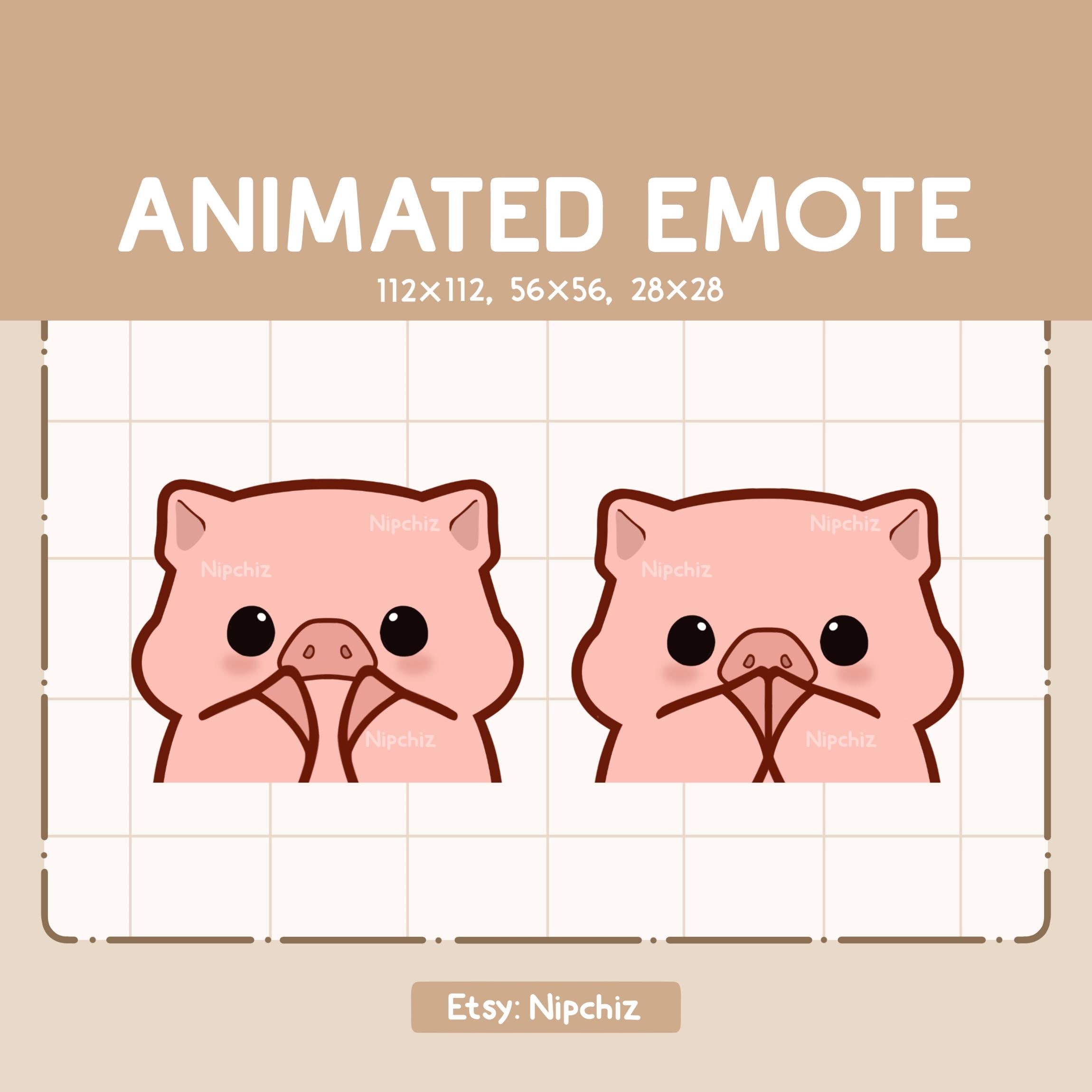 Animated Emote Cute Pig is Clapping His Hand - Cartoon Emote - Funny ...