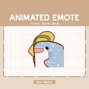 Emote animé Adorable requin baleine jette une sandale - Emote dessin animé Chibi - Prêt à l'emploi - Emote drôle